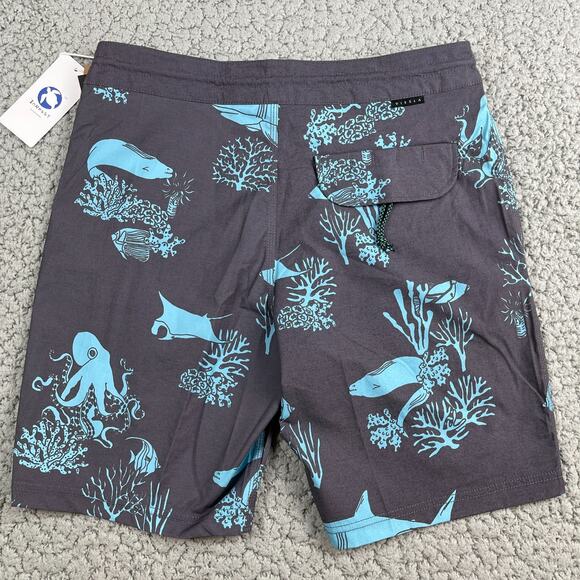 Vissla Mega Lab 18.5" Boardshorts Men's 29 Phantom Shark Blue Coral $69 - Picture 7 of 11